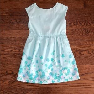 Gap Kids girls aqua floral dress w/ cutout back